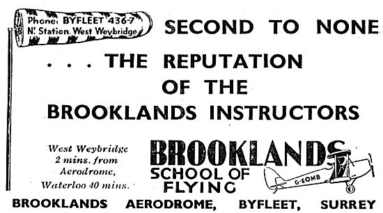 Brooklands School Of Flying - Second To None                     