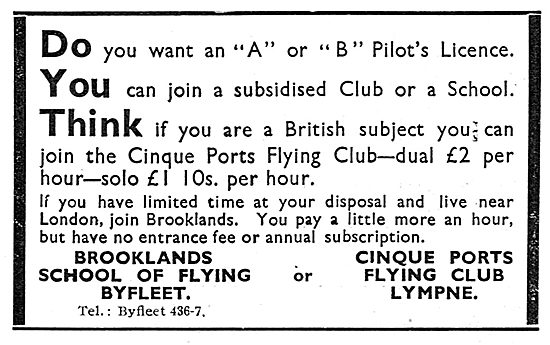 Brooklands School Of Flying For A & B Licences                   