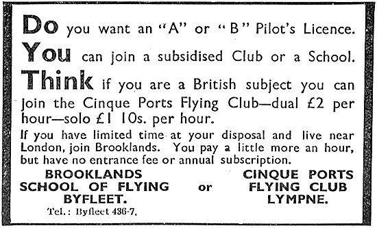 Brooklands School Of Flying Byfleet                              