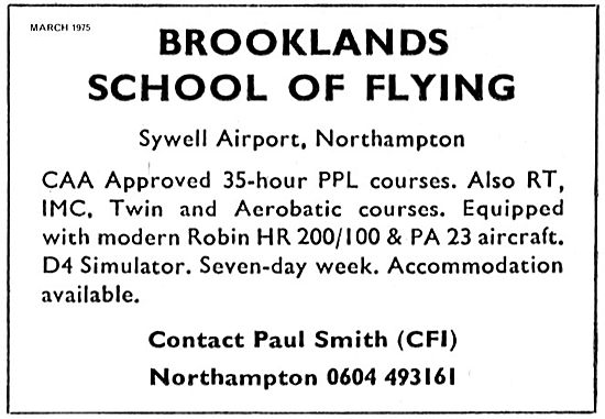 Brooklands School Of Flying Sywell                               