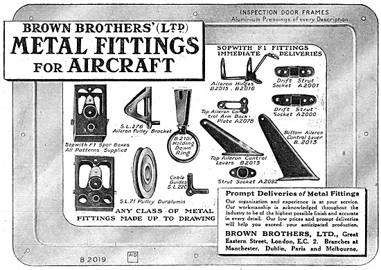 Brown Brothers Metal Fitting For Aircraft                        