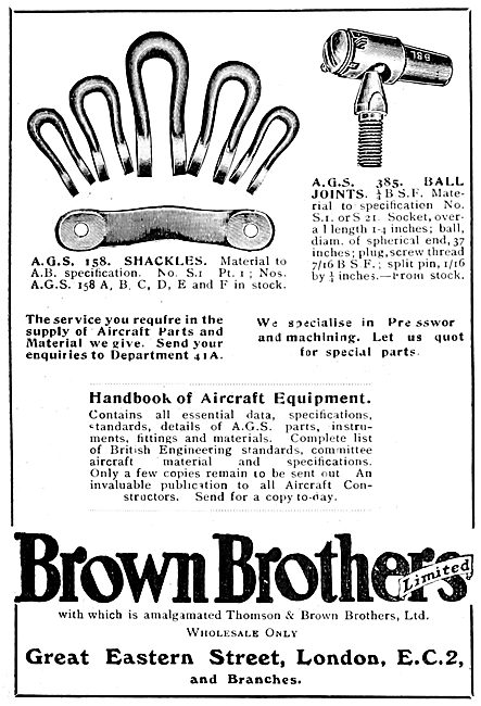 Brown Brothers AGS Parts 1922                                    