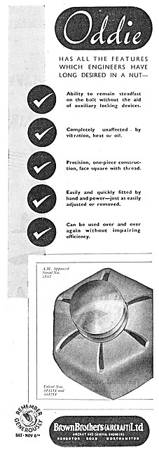Brown Brothers Aircraft & General Engineers. Oddie Nuts          