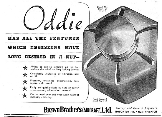 Brown Brothers Aircraft & General Engineers. Oddie Nuts          