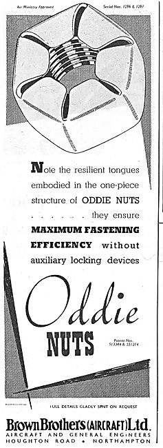 Brown Brothers Oddie Nuts For Aircraft Assembly                  