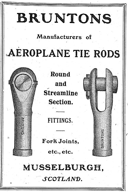 Bruntons Aeroplane Tie Rods & Streamline Section Fittings        