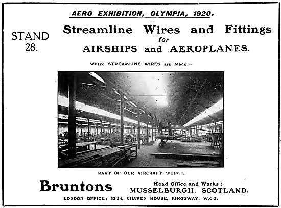 Bruntons Streamline Wire For Airships & Aeroplanes. 1920         