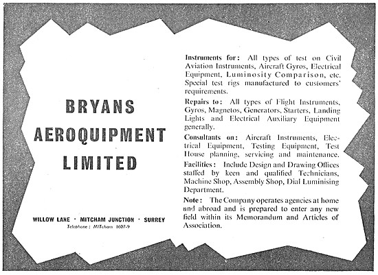 Bryans Aeroquipment Component Test Equipment                     