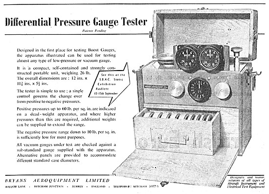 Bryans Aeroquipment Differential Pressure Gauge Tester           