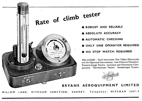 Bryans Aeroquipment Rate Of Climb Tester                         