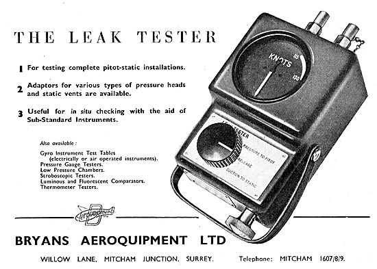 Bryans Aeroquipment Pitot Static Leak Tester                     