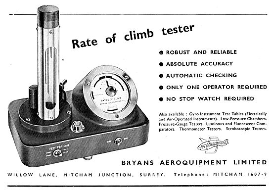 Bryans Aeroquipment - Rate Of Climb Tester                       