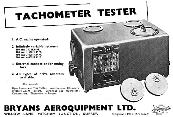 Bryans Aeroquipment Tachometer Tester                            