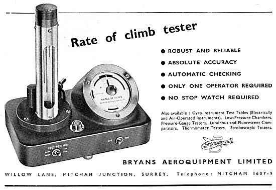 Bryans Aeroquipment Rate Of Climb Tester                         