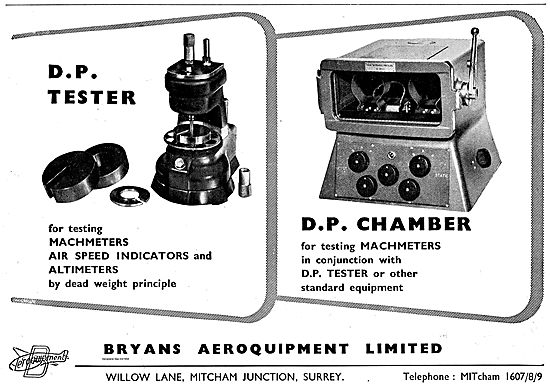 Bryans Aeroquipment D.P. Chamber For Testing Machmeters          