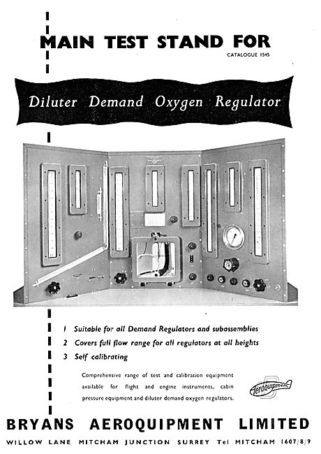 Bryans Aeroquipment Diluter Demand Oxygen Regulator              