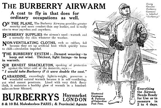 The Burberry Airwarm Flying Coat 1916                            