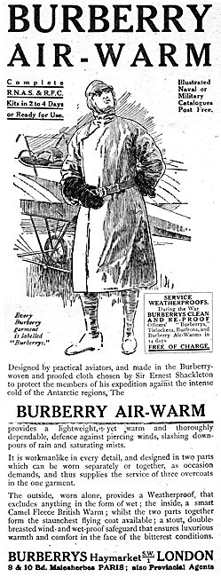 Burberry Air-Warm Flying Coat 1917 - Burberry WW1 Clothing       
