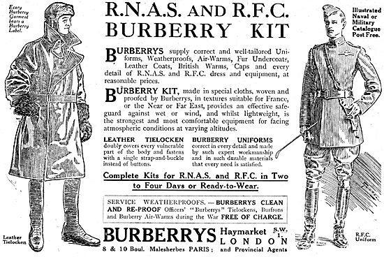 Burberrys RNAS & RFC Flying Kit - 1917                           
