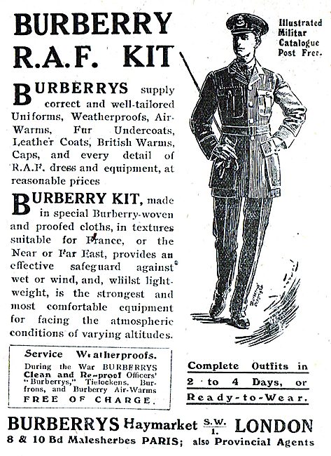 Burberry RAF Uniforms & Weatherproofs                            