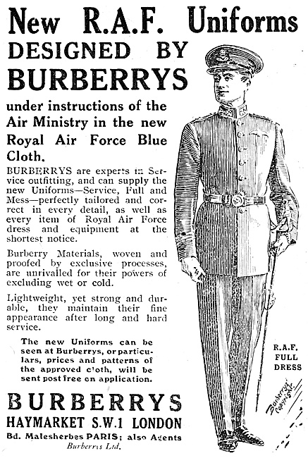 Burberry RAF Uniform 1920 Advert                                 