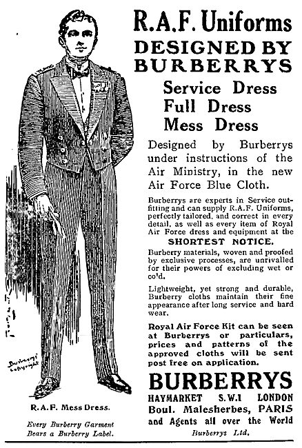 Burberrys RAF Uniforms & Mess Dress                              
