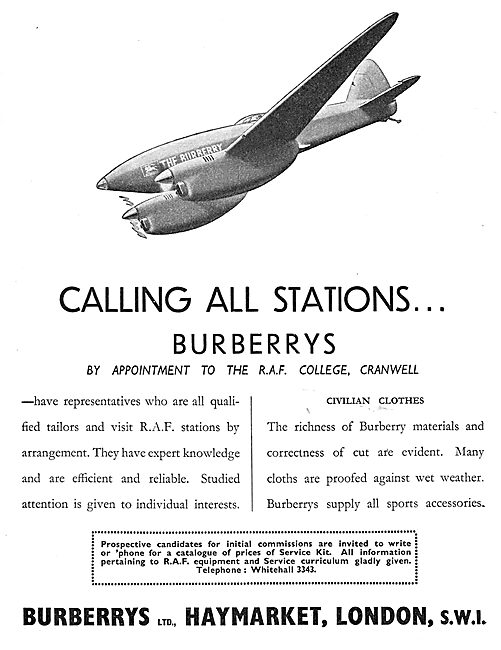 Burberry RAF Uniforms -: DH Comet The Burberry                   