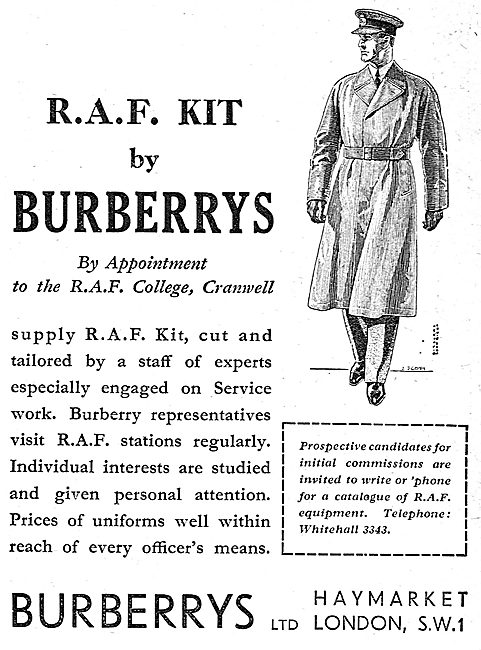 Burberry RAF Uniforms & Service Kit                              