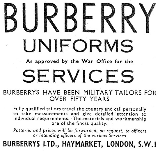 Burberrys RAF Uniforms & Service Kit                             