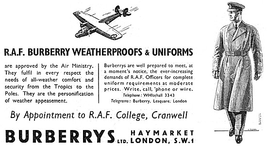 Burberrys RAF Weatherproofs & Uniforms                           
