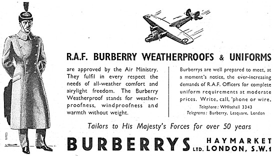 Burberry RAF Weatherproofs & Uniforms                            