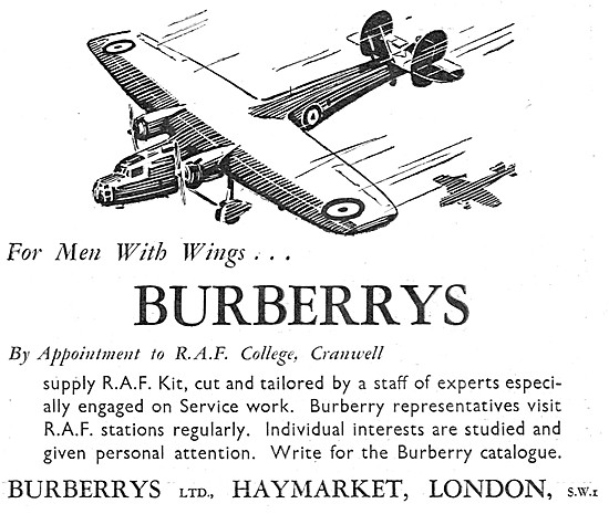 Burberrys RAF Uniforms & Service Kit                             