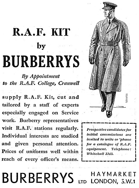 Burberry RAF Uniforms & Service Kit                              