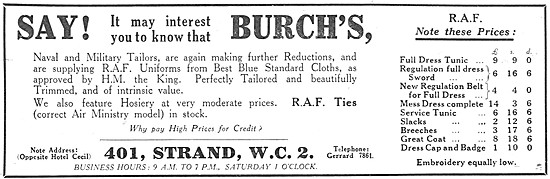 Burchs RAF Uniforms - Burchs Military Tailors                    