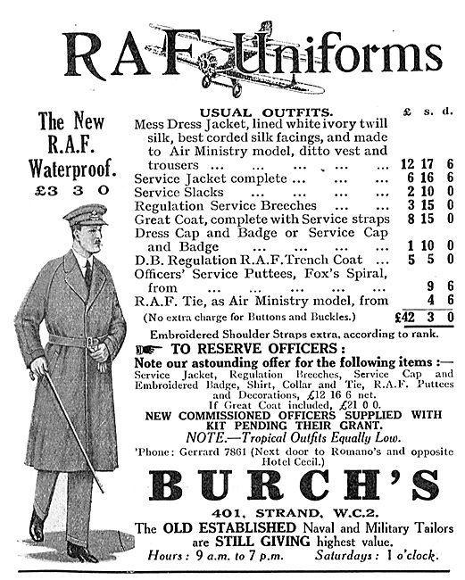 Burchs RAF Uniforms                                              