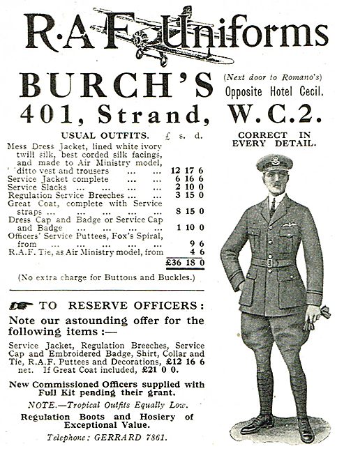 Burch's RAF Outfitter (Opposite Hotel Cecil)                     