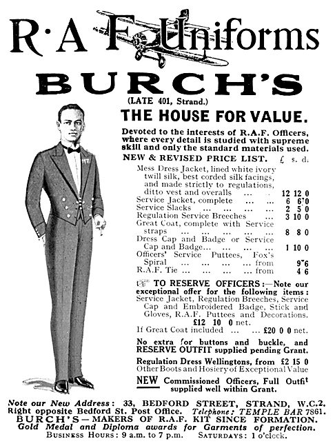 Burch's RAF Uniforms                                             
