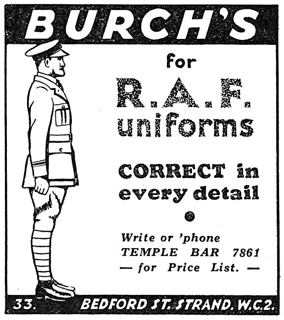 Burch's RAF Uniforms                                             