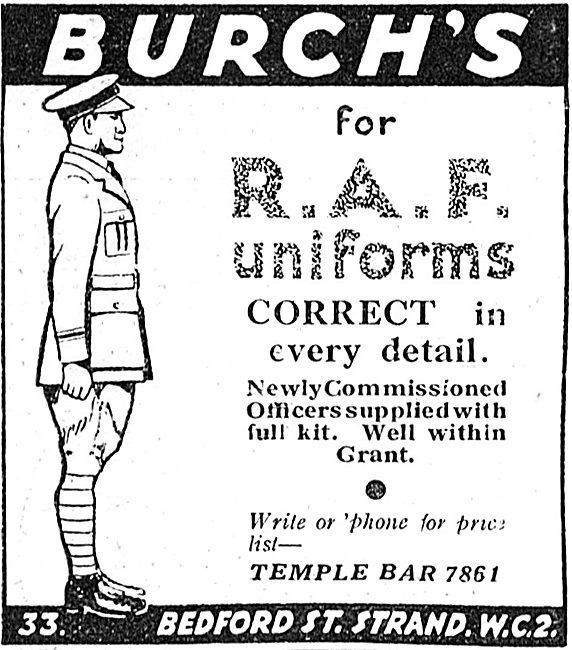 Burchs RAF Uniforms -- Correct In Every Detail                   