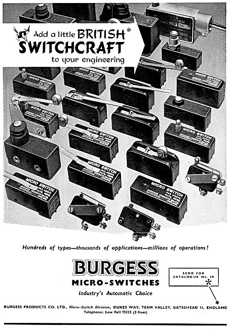 Burgess Industries Micro Switches                                