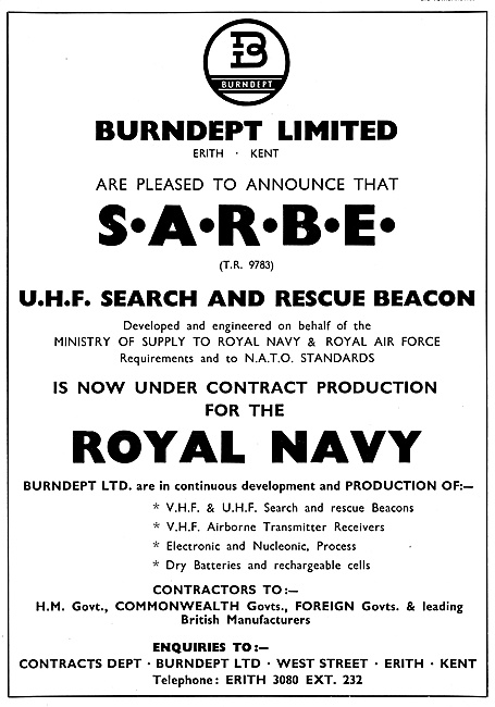 Burndept S.A.R.B.E. UHF Search & Rescue Beacon 1959              