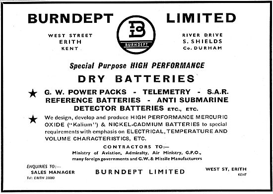 Burndept Dry Batteries For Aircraft                              