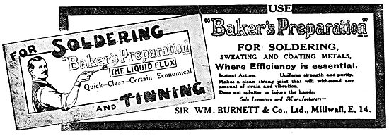 Wm Burnett - Bakers Preparation Liquid Soldering Flux            