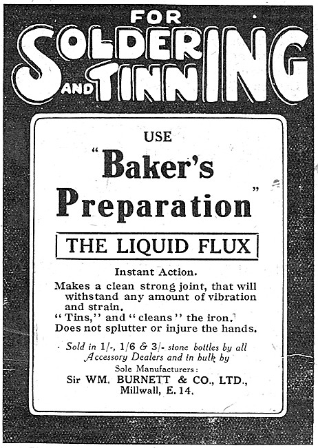 Wm Burnett - Bakers Preparation Liquid Soldering Flux            