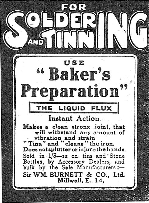 Wm Burnett - Bakers Preparation Liquid Soldering Flux            