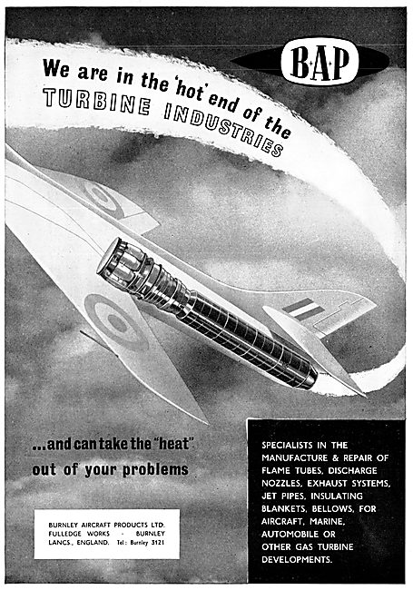 BAP. Burnley Aircraft Products. Aeronautical Engineers           