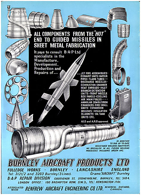 Burnley Aircraft Products BAP Sheet Metal Fabrications           