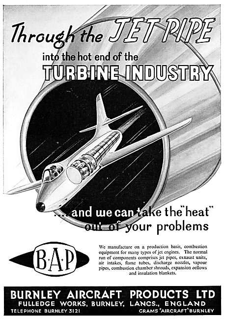 Burnley Aircraft Products: BAP Turbine Flame Tubes, & Jet Pipes  