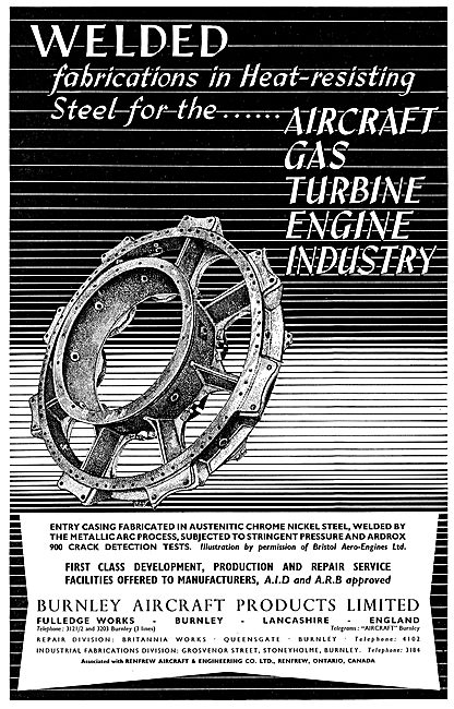 Burnley Aircraft Products: BAP Turbine Flame Tubes, & Jet Pipes  