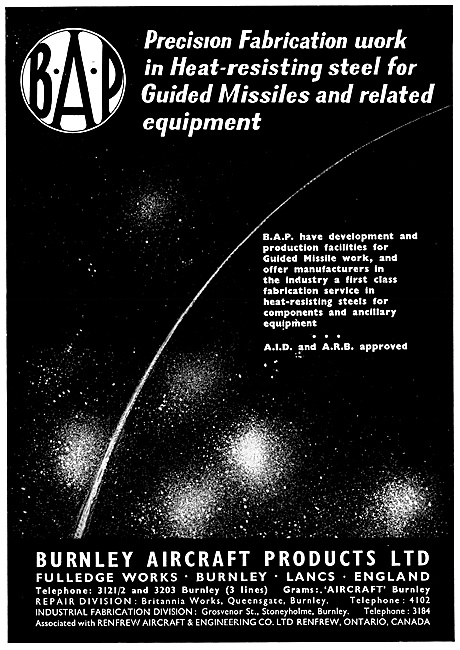 Burnley Aircraft Products Fabrications In Heat Resisting Steel   